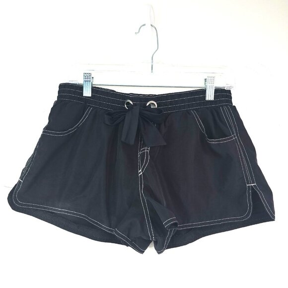 ZeroXposur Black White Y2K 90s Swim Board Shorts Size 12 - Picture 1 of 7